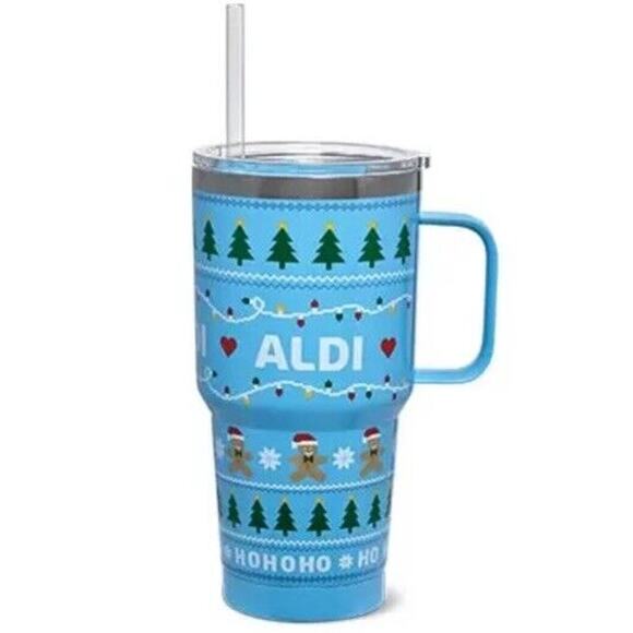 Aldi Gear Christmas Stainless Steel Tumbler Travel Mug 28.74oz. 2024 NEW NWT - Picture 1 of 2